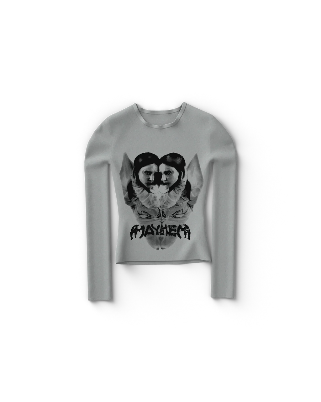 Gray Reflection Fitted Longsleeve T-Shirt Lady Gaga Official Limited Merch