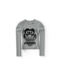 Gray Reflection Fitted Longsleeve T-Shirt Lady Gaga Official Limited Merch