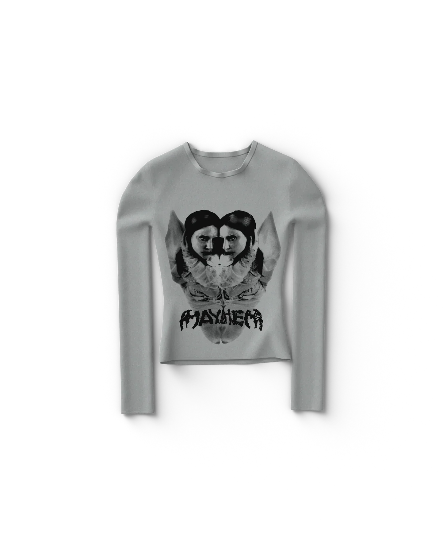 Gray Reflection Fitted Longsleeve T-Shirt Lady Gaga Official Limited Merch