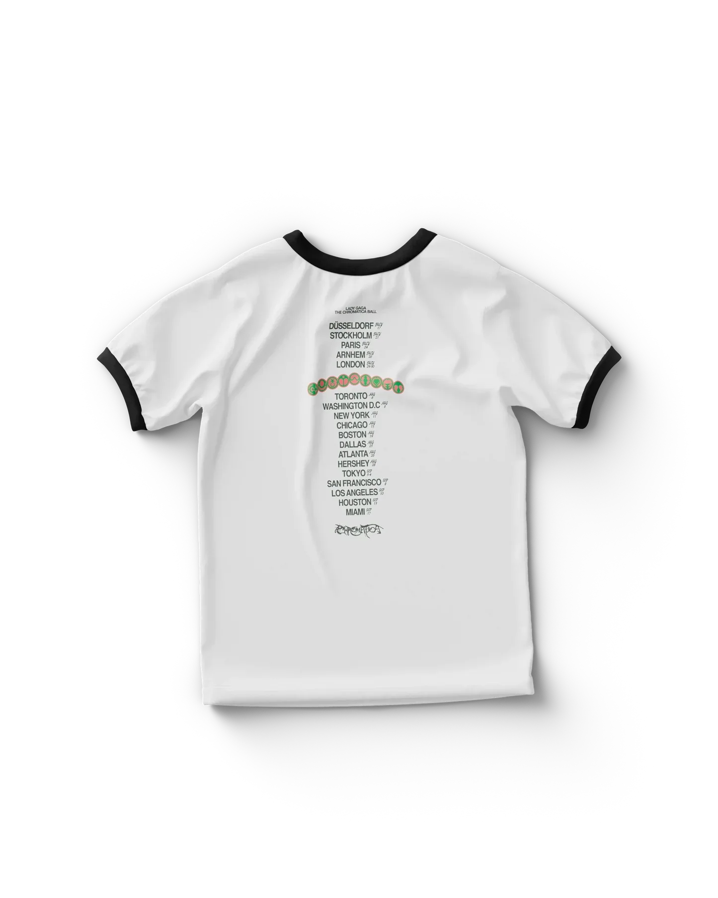 Chromatica Ball Ringer T-Shirt Lady Gaga Official Limited Merch