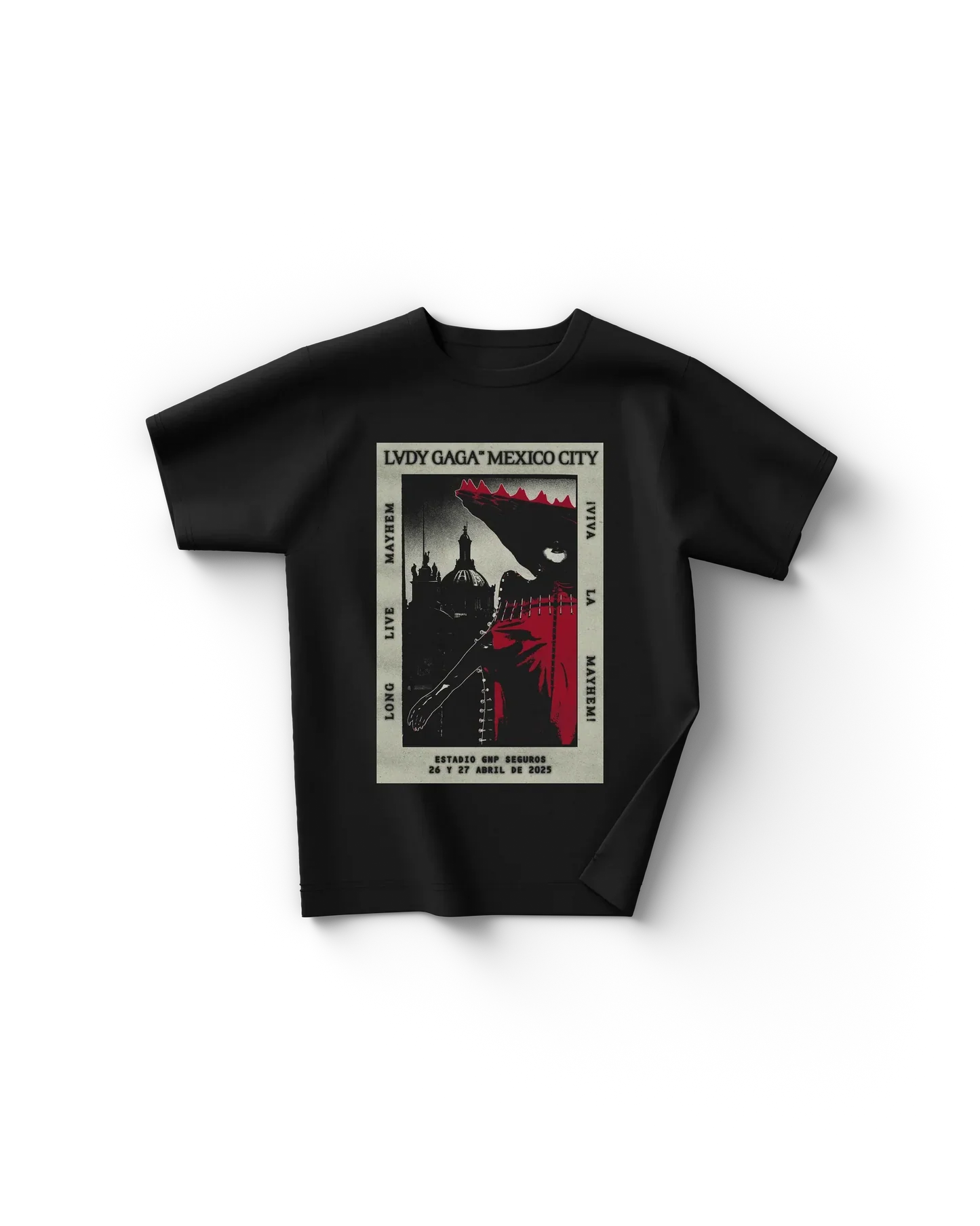 Black CDMX Poster T-Shirt Lady Gaga Official Limited Merch