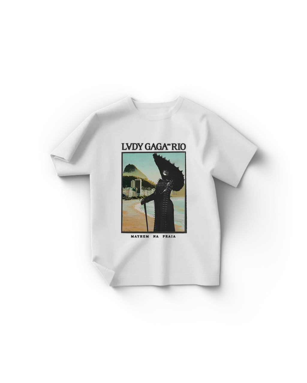 White Rio Poster T-Shirt Lady Gaga Official Limited Merch