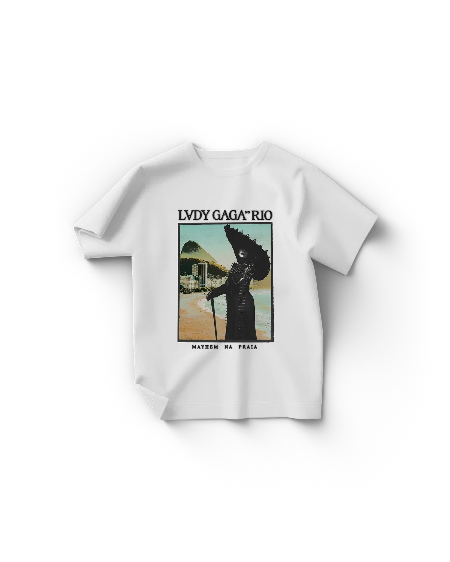 White Rio Poster T-Shirt Lady Gaga Official Limited Merch